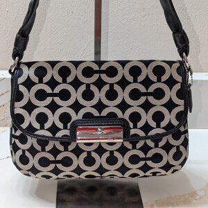 Coach mono C's handbag. Leather & Jacquard. EUC!